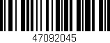 Código de barras (EAN, GTIN, SKU, ISBN): '47092045'