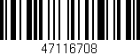 Código de barras (EAN, GTIN, SKU, ISBN): '47116708'