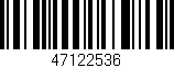 Código de barras (EAN, GTIN, SKU, ISBN): '47122536'