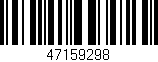 Código de barras (EAN, GTIN, SKU, ISBN): '47159298'