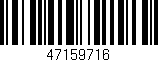 Código de barras (EAN, GTIN, SKU, ISBN): '47159716'