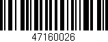 Código de barras (EAN, GTIN, SKU, ISBN): '47160026'