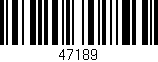 Código de barras (EAN, GTIN, SKU, ISBN): '47189'