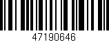 Código de barras (EAN, GTIN, SKU, ISBN): '47190646'