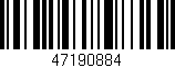Código de barras (EAN, GTIN, SKU, ISBN): '47190884'