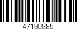 Código de barras (EAN, GTIN, SKU, ISBN): '47190985'