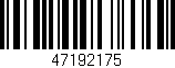Código de barras (EAN, GTIN, SKU, ISBN): '47192175'