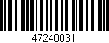Código de barras (EAN, GTIN, SKU, ISBN): '47240031'