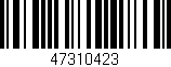 Código de barras (EAN, GTIN, SKU, ISBN): '47310423'