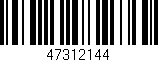 Código de barras (EAN, GTIN, SKU, ISBN): '47312144'