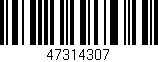 Código de barras (EAN, GTIN, SKU, ISBN): '47314307'