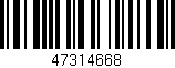 Código de barras (EAN, GTIN, SKU, ISBN): '47314668'