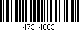 Código de barras (EAN, GTIN, SKU, ISBN): '47314803'
