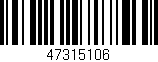 Código de barras (EAN, GTIN, SKU, ISBN): '47315106'