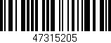 Código de barras (EAN, GTIN, SKU, ISBN): '47315205'