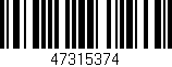 Código de barras (EAN, GTIN, SKU, ISBN): '47315374'