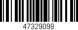 Código de barras (EAN, GTIN, SKU, ISBN): '47329098'