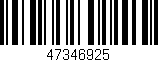 Código de barras (EAN, GTIN, SKU, ISBN): '47346925'