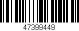 Código de barras (EAN, GTIN, SKU, ISBN): '47399449'