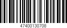 Código de barras (EAN, GTIN, SKU, ISBN): '47400130708'