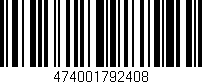 Código de barras (EAN, GTIN, SKU, ISBN): '474001792408'