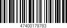 Código de barras (EAN, GTIN, SKU, ISBN): '47400179783'