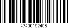 Código de barras (EAN, GTIN, SKU, ISBN): '47400192485'