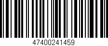 Código de barras (EAN, GTIN, SKU, ISBN): '47400241459'