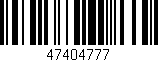 Código de barras (EAN, GTIN, SKU, ISBN): '47404777'