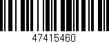 Código de barras (EAN, GTIN, SKU, ISBN): '47415460'