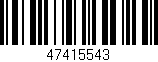 Código de barras (EAN, GTIN, SKU, ISBN): '47415543'