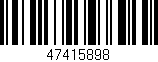 Código de barras (EAN, GTIN, SKU, ISBN): '47415898'