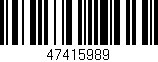 Código de barras (EAN, GTIN, SKU, ISBN): '47415989'
