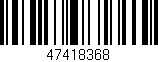 Código de barras (EAN, GTIN, SKU, ISBN): '47418368'