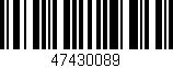 Código de barras (EAN, GTIN, SKU, ISBN): '47430089'
