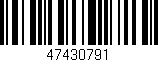 Código de barras (EAN, GTIN, SKU, ISBN): '47430791'