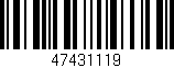 Código de barras (EAN, GTIN, SKU, ISBN): '47431119'