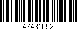 Código de barras (EAN, GTIN, SKU, ISBN): '47431652'