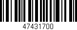 Código de barras (EAN, GTIN, SKU, ISBN): '47431700'