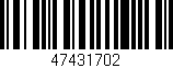 Código de barras (EAN, GTIN, SKU, ISBN): '47431702'