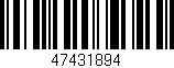 Código de barras (EAN, GTIN, SKU, ISBN): '47431894'