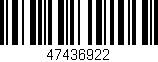 Código de barras (EAN, GTIN, SKU, ISBN): '47436922'