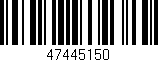 Código de barras (EAN, GTIN, SKU, ISBN): '47445150'