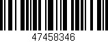Código de barras (EAN, GTIN, SKU, ISBN): '47458346'