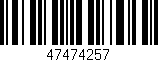 Código de barras (EAN, GTIN, SKU, ISBN): '47474257'