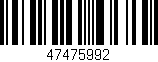 Código de barras (EAN, GTIN, SKU, ISBN): '47475992'