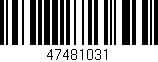 Código de barras (EAN, GTIN, SKU, ISBN): '47481031'