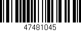 Código de barras (EAN, GTIN, SKU, ISBN): '47481045'