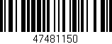 Código de barras (EAN, GTIN, SKU, ISBN): '47481150'