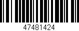 Código de barras (EAN, GTIN, SKU, ISBN): '47481424'